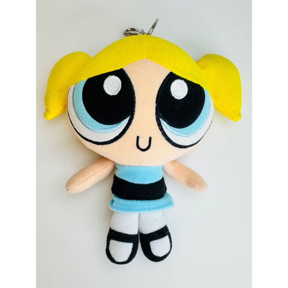 RARE Vintage 1999 90s Y2k Powerpuff Girls Bubbles Plush keychain clip Large 6.5”